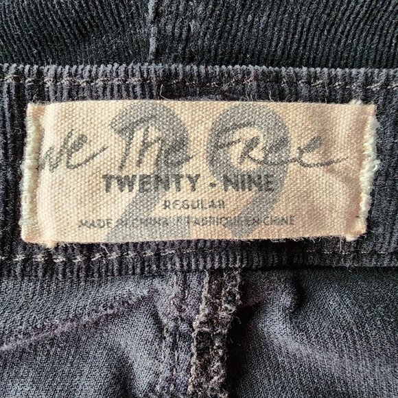 Free People We The Free Womens 29 Pants Corduroy Flared Black Raw Hem High Rise - Picture 7 of 9